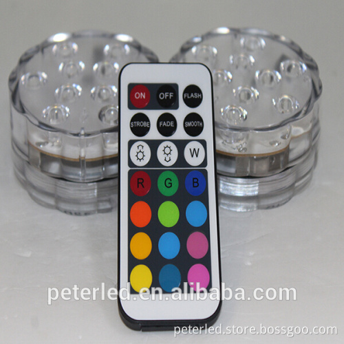 CE&RoHS Aurora 3AAA battery led submersible lights with remote controller